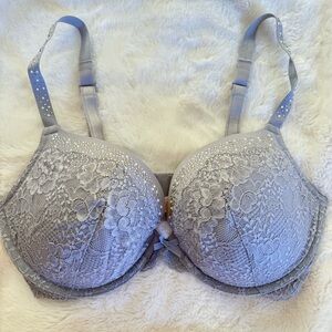 Victoria's Secret Sparkling Gray Lace Bra 36DD